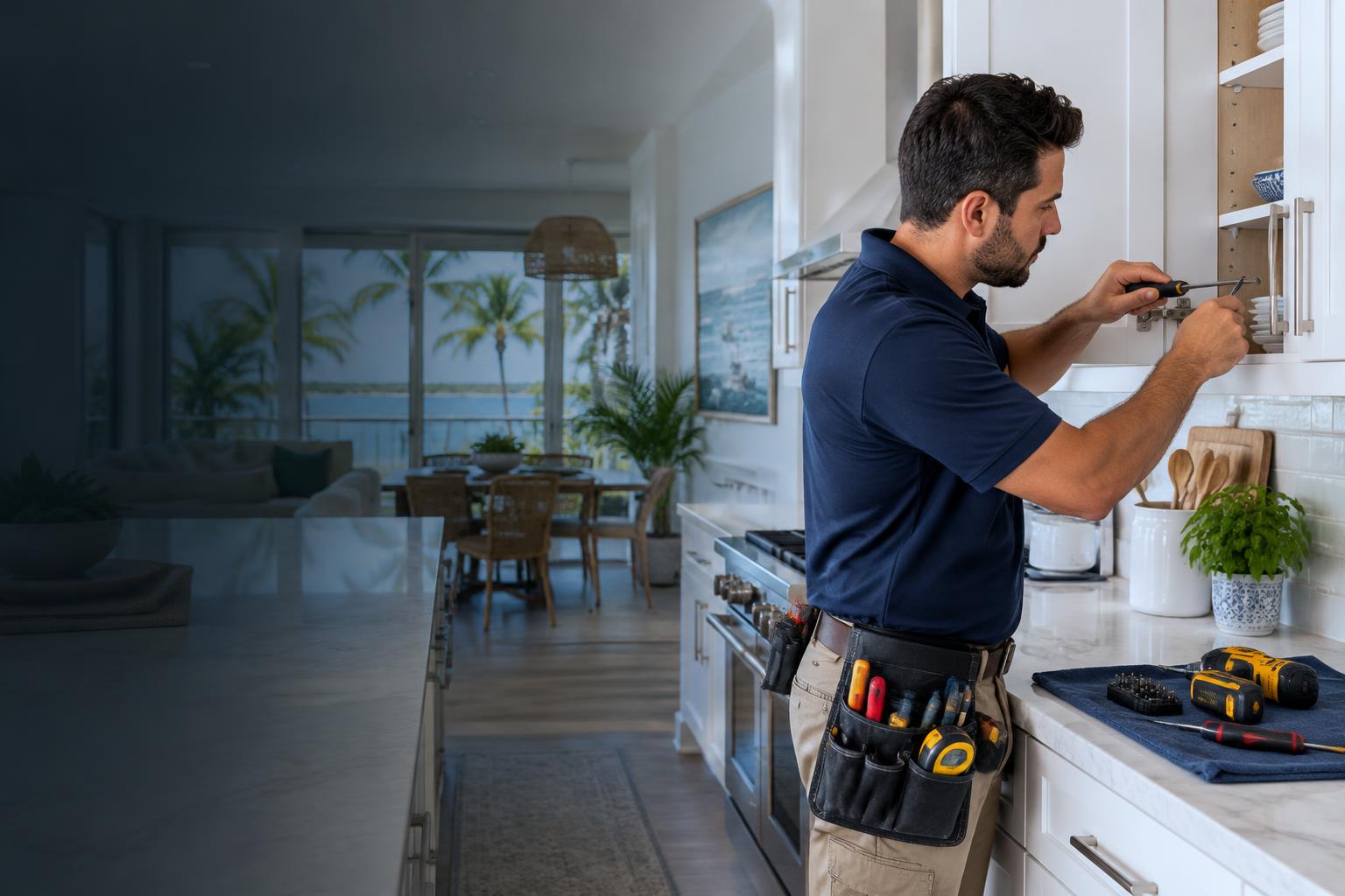 Manny completing detailed home improvement work in a South Florida home